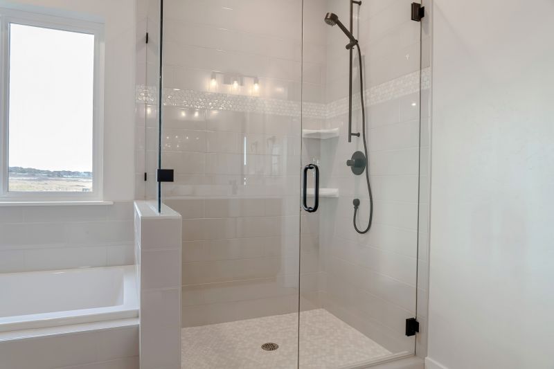 Walk-in Shower with Black Frame Hardware